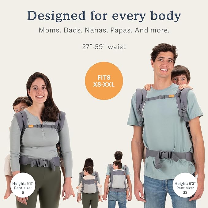 Beco Toddler Carrier (20-60 lbs) with Breathable 3D Mesh & Extra Wide Seat - Front-Carry & Backpack Style - Lightweight Sling Carrier for Children from 18months - Cool Dark Grey