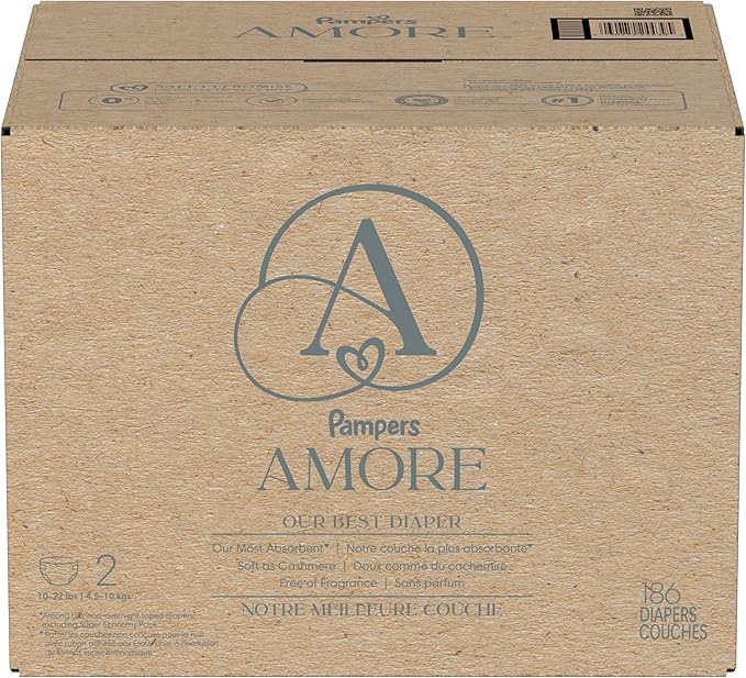 Pampers Amore, Size 2 (10-22 lbs), 186 Count, Our Best Diaper