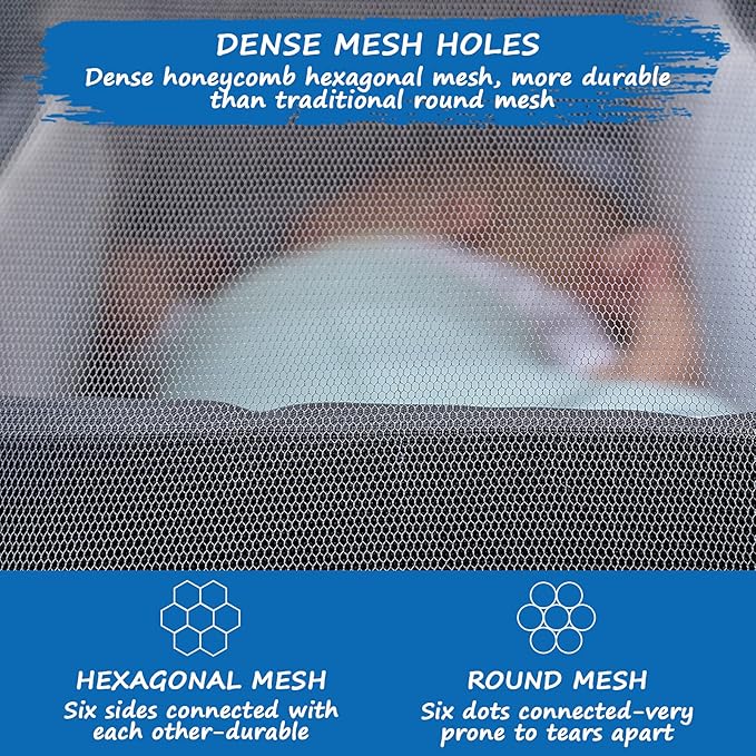2 Pack Baby Mosquito Net for Stroller, Durable Bug Net for Stroller, Car Seats, Bassinets, Cradles, Playards, Pack N Plays and Portable Mini Crib, Portable & Durable Baby Insect Netting