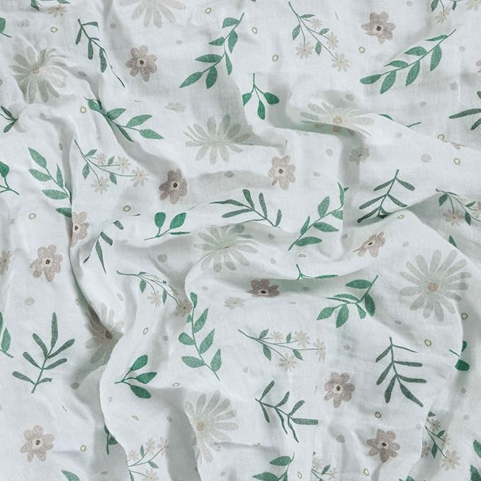 Dreamology Muslin Crib Sheet for Boys, Girls, 1-Pack, 100% Cotton Crib Sheets Fitted for Standard Cribs and Toddler Beds, Toddler Bed Sheets, 28x52 Standard Crib Sheet | Flowers