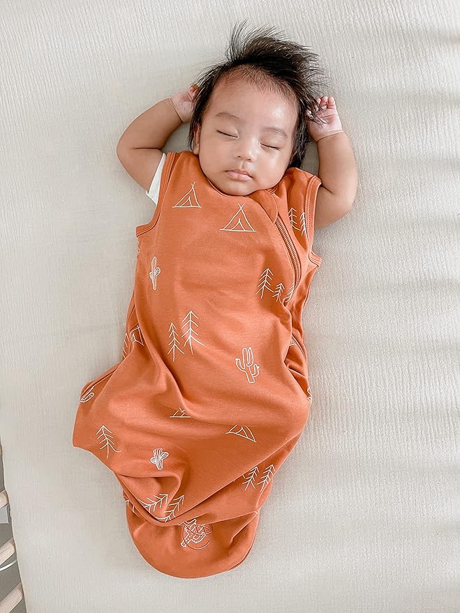 Ecolino Organic Cotton Baby Sleep Sack - 2-Way Zipper Baby Wearable Blanket - Newborn Sleeping Bag Sack - 0-6 Months - Desert