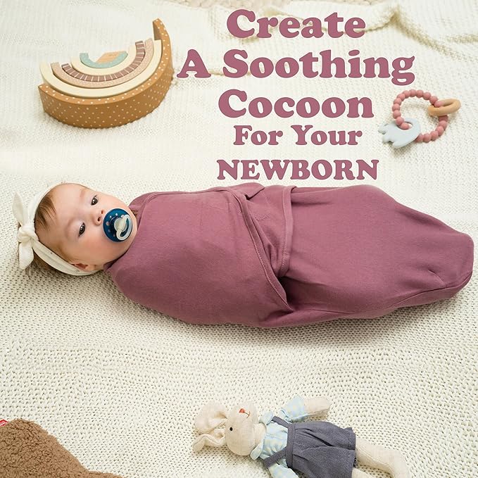 Bublo Baby Swaddles for Newborns – 4-Pack Infant Swaddles 0-3 Months – Adjustable Swaddle Sleep Sack with Zipper – Soft Organic Cotton Baby Wrap for Safe & Cozy Sleep
