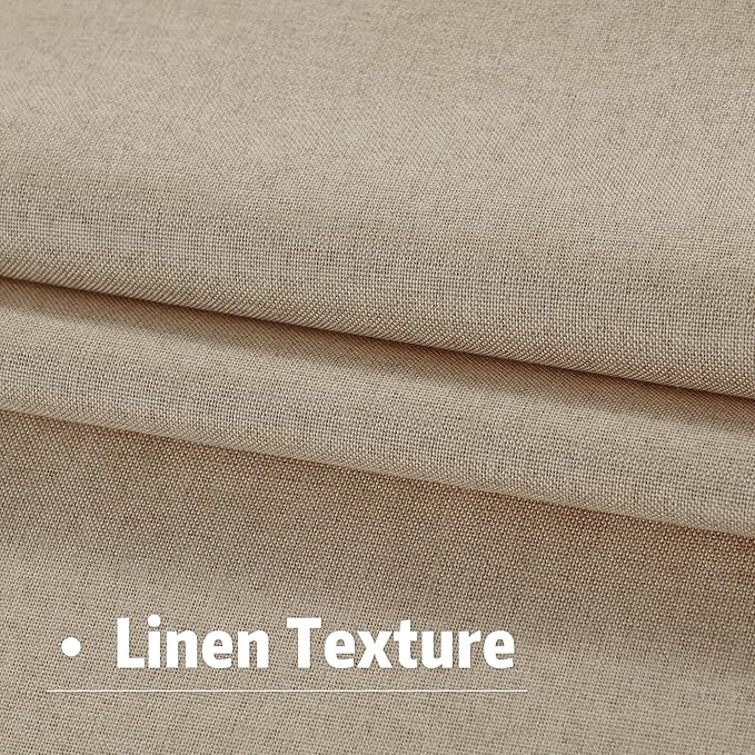 DUALIFE Taupe Blackout Curtains 102 Inch Length 2 Panels Set for Living Room Bedroom Rod&Back Tab Thermal Insulated 100% Black Out Linen Drapes Room Darkening Window Curtains 72" x 102"