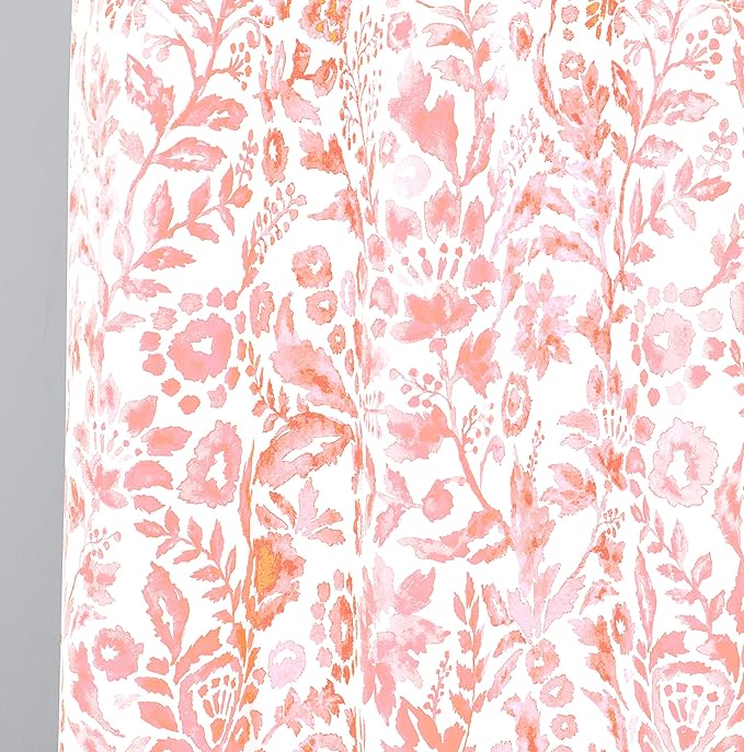 DriftAway Julia Watercolor Blackout Room Darkening Lined Thermal Insulated Energy Saving Window Curtains 2 Layers 2 Panels Each Size 52 Inch by 84 Inch Blush