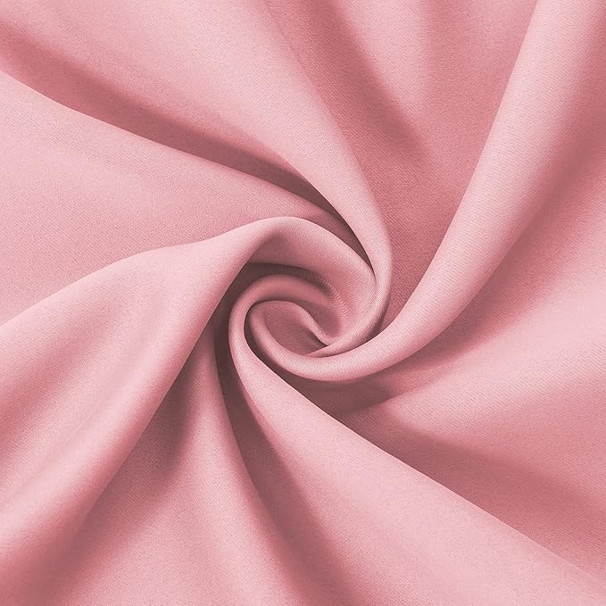 LEMOMO 100% Blackout Curtains 40 x 84 Inch/Pink Curtains 2 Panels with Black Lining Room Darkening Thermal Insulated Bedroom Curtains