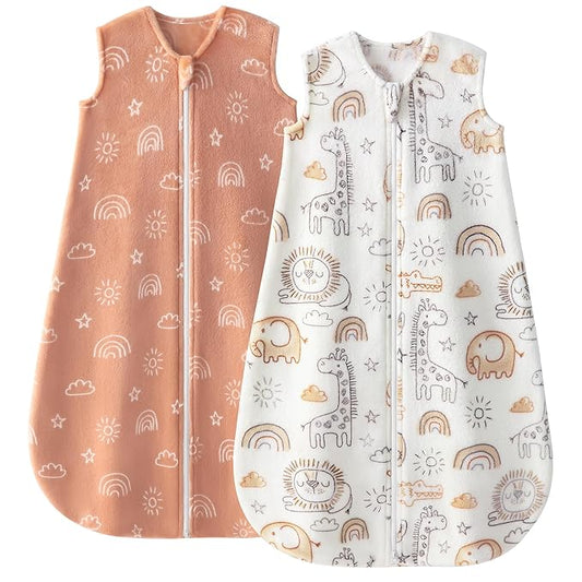 Yoofoss Baby Sleep Sack 0-6 Months, 1.5 Tog Sleep Sack, Fleece Baby Wearable Blanket with 2-Way Zipper, Neborn Sleeping Sack, Soft Warm Lightweight(Small)