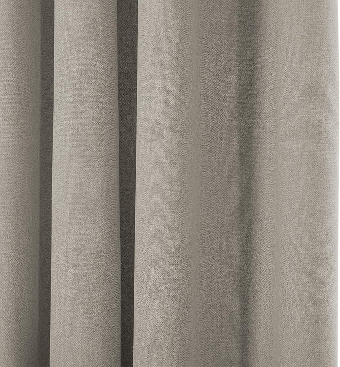 ChadMade 2 Panels Blackout Curtains 132 Inches Long, Extra Long Window Treatments for Bedroom Living Room, Rod Pocket Back Tab Hook Belt Flat Hooks Drapes, Khaki, 2 Panels, 50 W x 132 L Inch