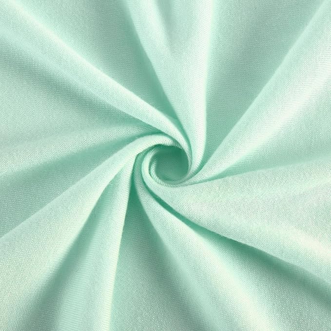 TILLYOU Baby Bassinet Sheets for Girls Boys 2 Pack Baby Sheets for Square Rectangle Oval Bassinet Mattress 33X16 Inch, Green & Pink