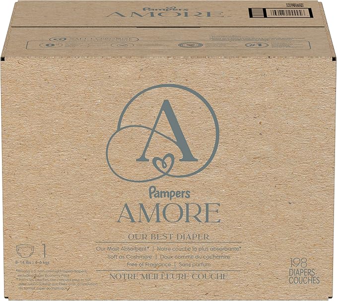 Pampers Amore, Size 1 (8-14 lbs), 198 Count, Our Best Diaper