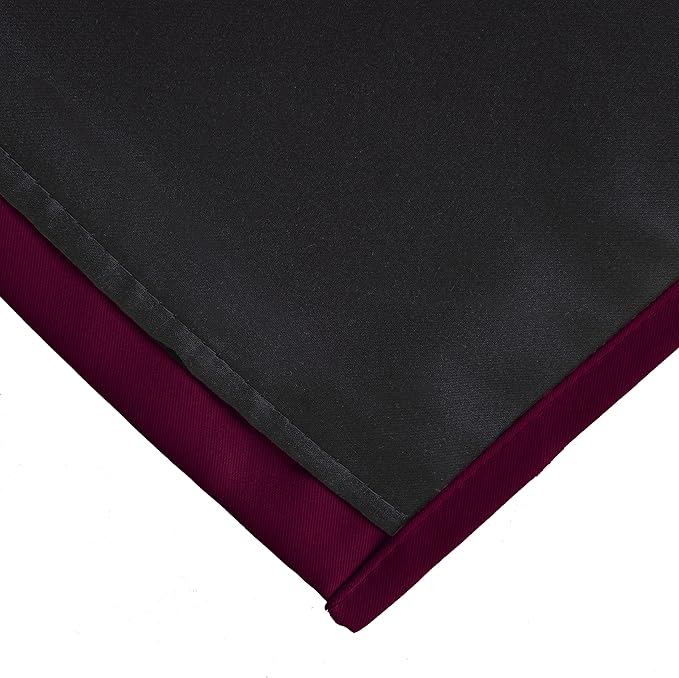 LEMOMO 100% Blackout Curtains 52 x 84 Inch/Burgundy Red Curtains 2 Panels with Black Lining Room Darkening Thermal Insulated Bedroom Curtains
