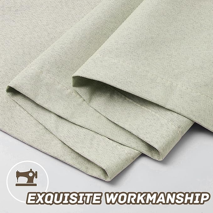 Light Weight Curtains 100% Blackout Linen Textured Curtains 96 Inch Length for Living Room, Bedroom, Full Blackout Curtains with Grommets Top, Beige, 37" W x 96" L, 2 Panels
