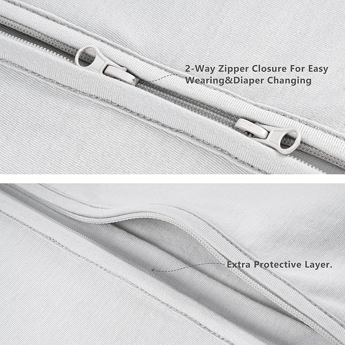 TILLYOU 2 Pack Baby Sleep Sack 12-18 Months 100% Cotton Wearable Blanket 0.5 TOG Sleeveless Summer Sleep Sacks with 2-Way Zipper, Bear Forest & Grey