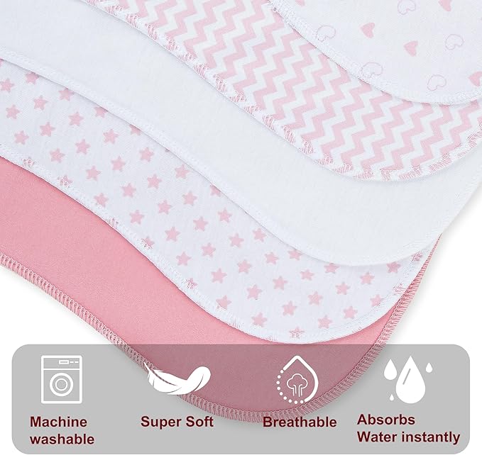 Benoxine 10-Pack Burp Cloths for Baby Boys and Girls, Baby Burp Cloth,Baby Washcloths, Burp Rags, Large Neutral Burp Clothes for Newborn