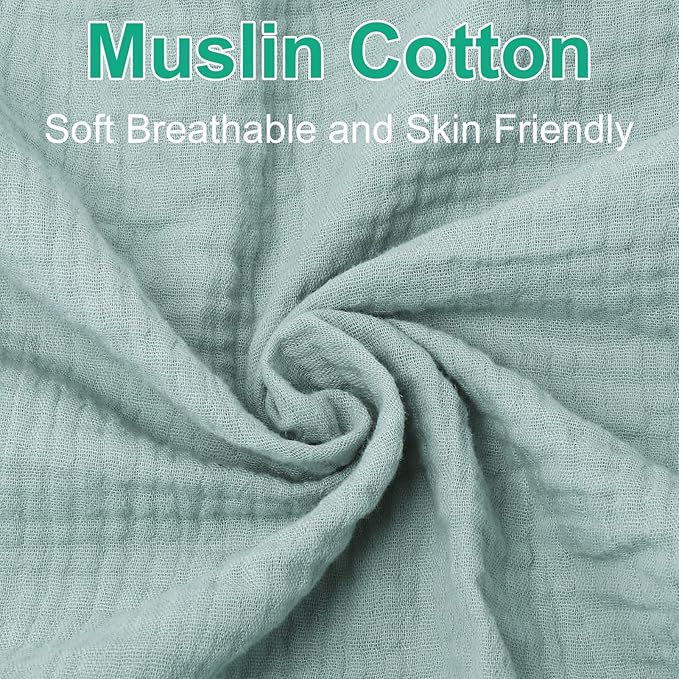 PET REJOIR Muslin Changing Pad Cover for Baby Girls Boys-2 Pack 17"x 33" Cotton Soft Breathable Diaper Changing Pad Cover-Cozy Changing Pad Sheets-Neutral Boho Sage Green & Beige