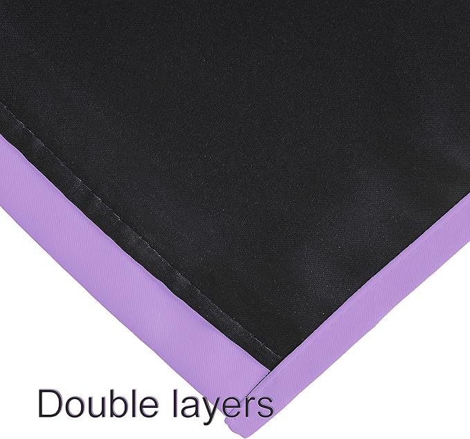 LEMOMO 100% Blackout Curtains 52 x 72 Inch/Lavender Curtains 2 Panels with Black Lining Room Darkening Thermal Insulated Bedroom Curtains