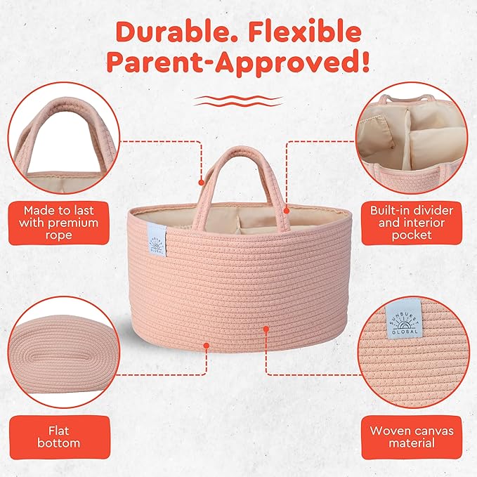 Diaper Caddy Organizer - Baby Shower Gifts - Newborn Essentials Must Haves - New Mommy Essentials - Boy or Girl Nursery Décor - Bed Caddy - Car Organizers and Storage.