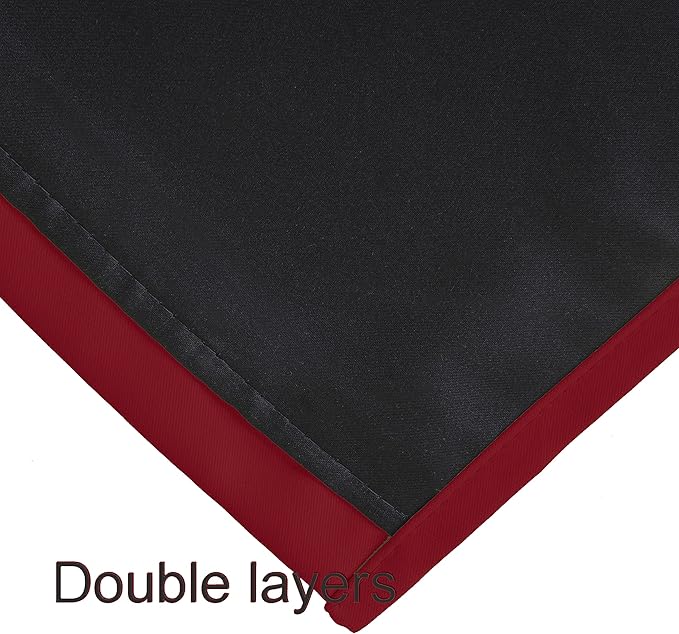LEMOMO Red Curtains 40 x 63 Inch Length 100% Blackout Curtains 2 Panels with Black Liner/Double Layer Full Room Darkening Curtains for Living Room