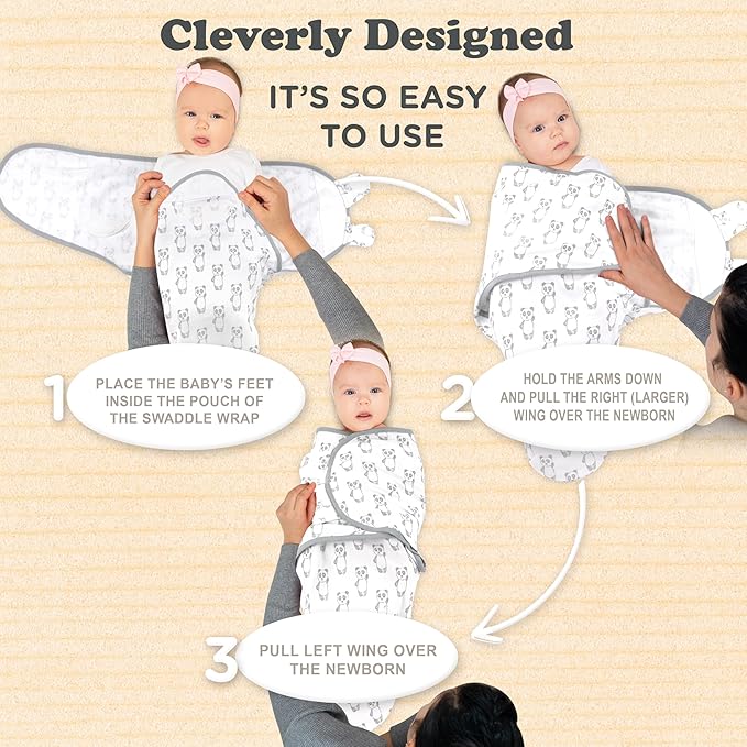 Bublo Baby Swaddles for Newborns – 3-Pack Infant Swaddles 0-3 Months – Adjustable Newborn Swaddle Sleep Sack – Soft Organic Cotton Baby Wrap for Safe & Cozy Sleep