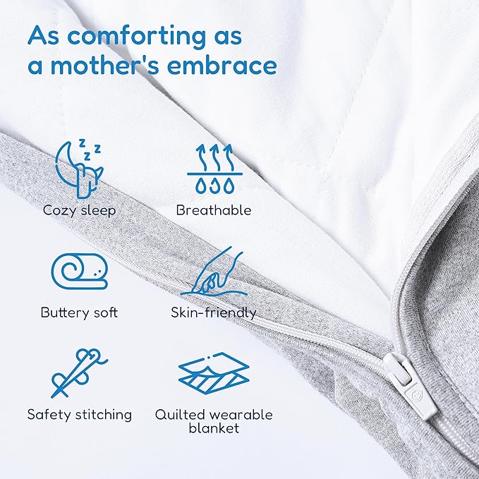 TotAha Toddler Sleep Sack 1.0 TOG for 15-24 Months, Soft Wearable Blanket Baby Sleeping Bag with 2-Way Safe Zippers,Fluffy Extra Large Sleeping Sacks, Grey