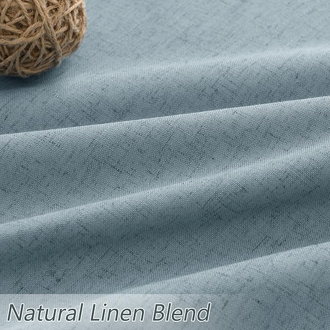 Guken Blue 100% Blackout Curtains 78 Inch Length 2 Panels Set for Living Room Bedroom Back Tab Thermal Insulated Black Out Linen Drapes Room Darkening Window Curtains 78 Inches Long Dusty Blue