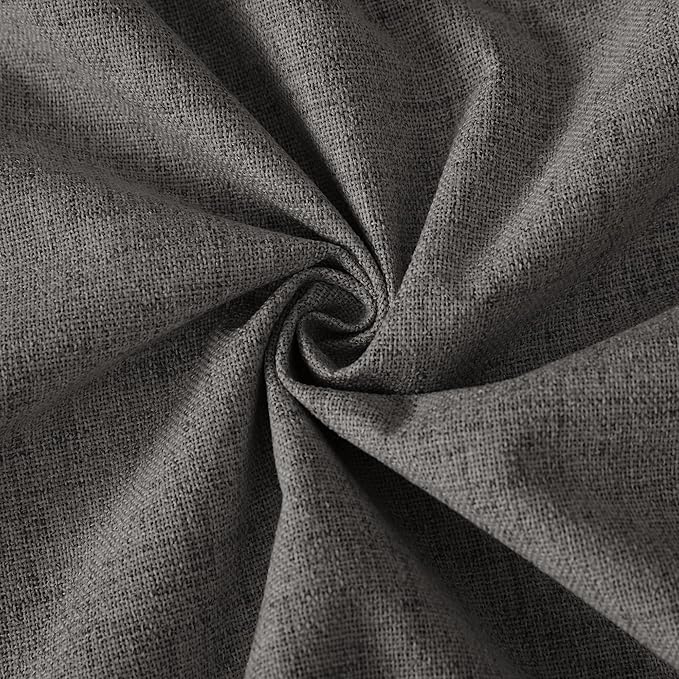 RYB HOME 100% Blackout Curtains Linen Textured 102 Inch Long, Insulating Energy Saving Window Curtains for Bedroom Living Room Dining Patio Sliding Glass Door, W52 x L102 inch, Grey, 2 Panels