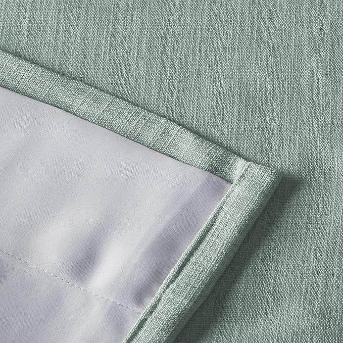 ChadMade Morden Grommet Nutral Linen Solid Color Drape 96 Inches Long Room Darkening Blackout Curtain for Bedroom Girls Room Boys Room Baby's Room Nursey 50Wx96L, 1 Panel, Pale Blue, Tallis Collection