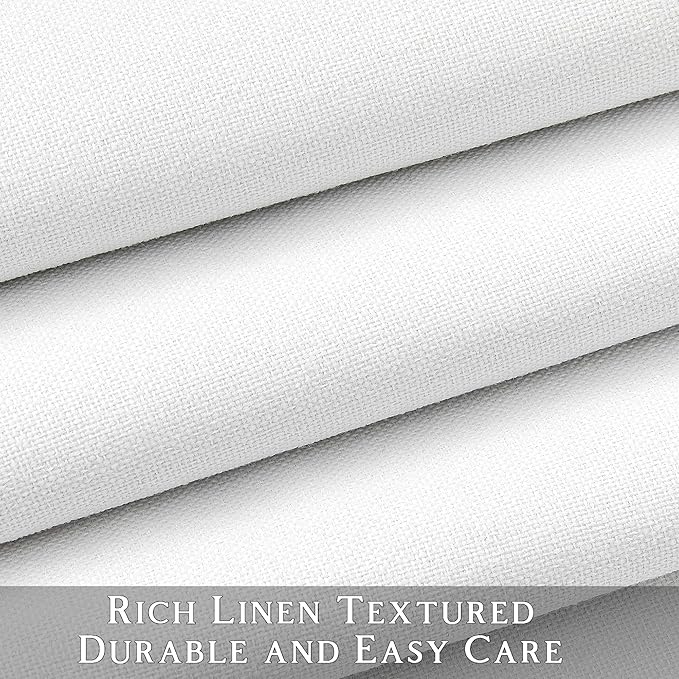 ChrisDowa 100% Blackout Pure White Solid Curtains 45 Inches Long 2 Panels for Bedroom Living Room,Farmhouse Room Darkening Thermal Insulated Soundproof Grommet Top Window Treatment Drapes,52x45