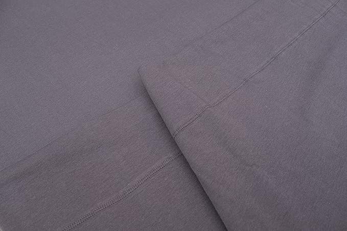 100% Cotton Bed Sheet Set with Deep Pocket - T-Shirt Fabric Jersey Knit - Extra Soft - Easy Fit - 4 Piece Set with Pillowcases - All Season - Comfy – 4 pcs (Anthracite, King)
