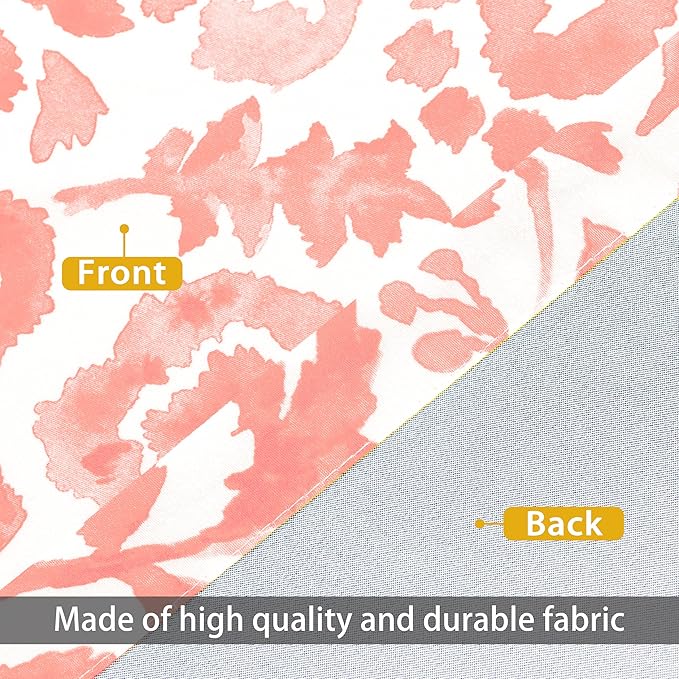 DriftAway Julia Watercolor Blackout Room Darkening Lined Thermal Insulated Energy Saving Window Curtains 2 Layers 2 Panels Each Size 52 Inch by 84 Inch Blush