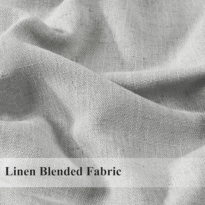 WEST LAKE Light Grey Pinch Pleated Full Blackout Curtain Panels 84 Inches Long,French Pleaat Linen Blended Room Darkening Drapes for Bedroom Living Room,Back Tabs Hooks,40" Wx84 L(Pack of 2)