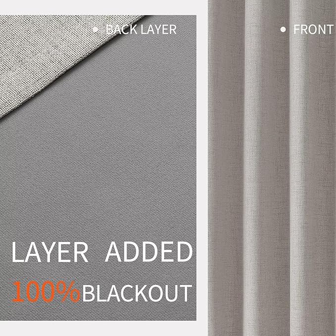 Joydeco Blackout Room Divider Curtains, Extra Wide Sliding Door Drapes Living Room Curtains, Greyish White 1 Panel 70W x 90L Inch Patio Door Drapes for Room Privacy