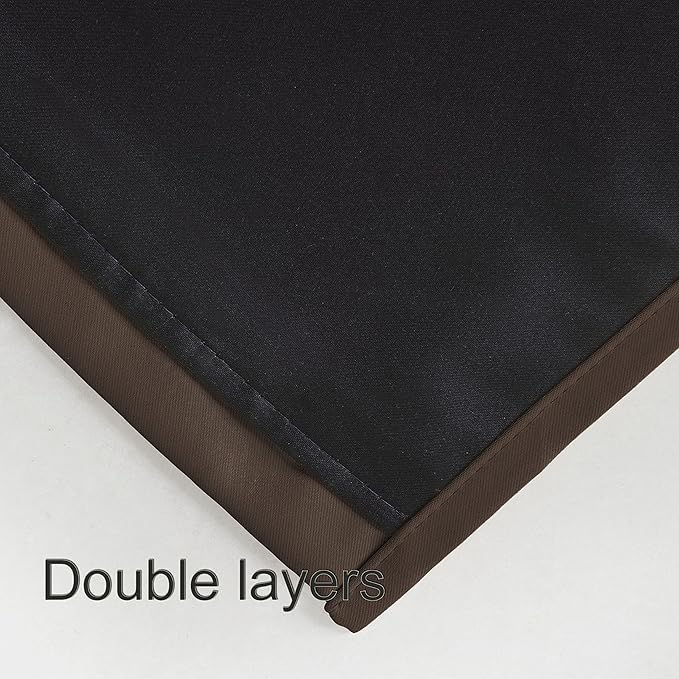 LEMOMO Chocolate Brown Thermal Blackout Curtains/40 x 72 Inch/Set of 2 Panels Room Darkening Curtains for Bedroom and Living Room