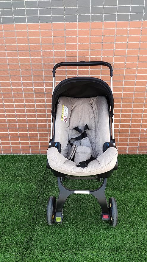 Replacement Canopy & Seat Cushion Set Compatible with Doona+ Car Seat Stroller - Sunshade Cover & Textile Fabric Accessories - Breathable, Machine Washable (Black&Beige)