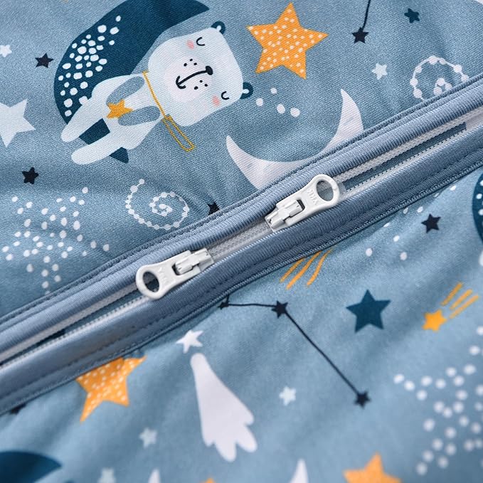 TADO MUSLIN Baby Sleep Sack 2-4 T 95% Rayon from Bamboo 5% Spandex Boys & Girls Wearable Blanket 1.0 TOG Toddler Sleeping Sack 2- Way Zipper X-Large Blue Bears