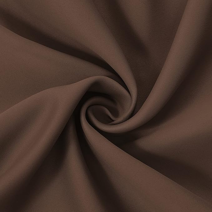 LEMOMO Chocolate Brown Thermal Blackout Curtains/40 x 72 Inch/Set of 2 Panels Room Darkening Curtains for Bedroom and Living Room