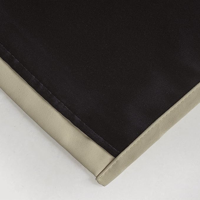 LEMOMO 100% Blackout Curtains 52 x 63 Inch/Beige Curtains 2 Panels with Black Lining Room Darkening Thermal Insulated Bedroom Curtains