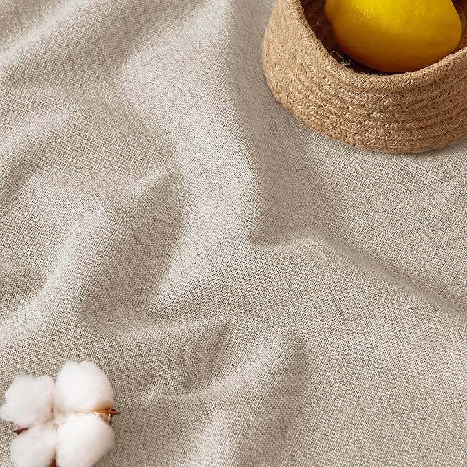 RYB HOME Warm Sand 100% Blackout Curtains for Bedroom, Linen Drapes Back Tab&Rod Pocket, Thermal Insulated Privacy Assurd Curtains for Sliding Glass Doors/Dining/Living Room, W52 x L108, 2 Panels