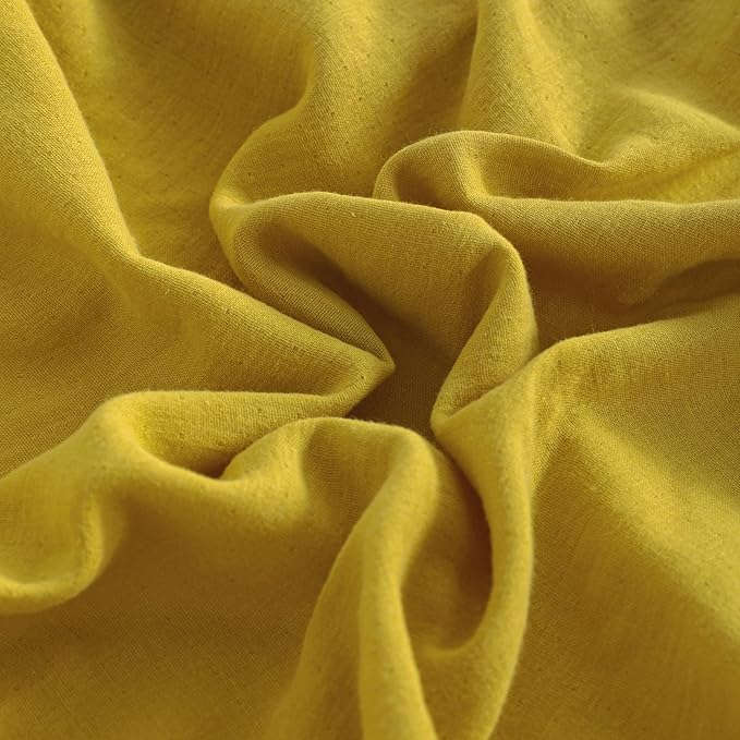 NTBAY 2 Pack Muslin Cotton Mini Crib Sheets, Soft and Breathable Double Layer 24x38 Baby Crib Sheets for Mini Crib and Toddler Mattresses, Boys, Girls, Unisex, Ginger Yellow, 24x38 Inches
