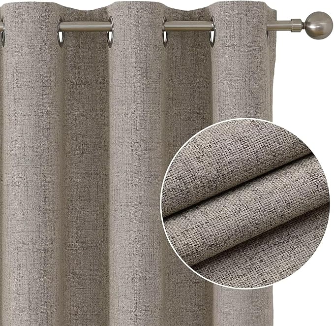 Joydeco Blackout Room Divider Curtains, Extra Wide Sliding Door Drapes Living Room Curtains, Linen 1 Panel 70W x 90L Inch Patio Door Drapes for Room Privacy