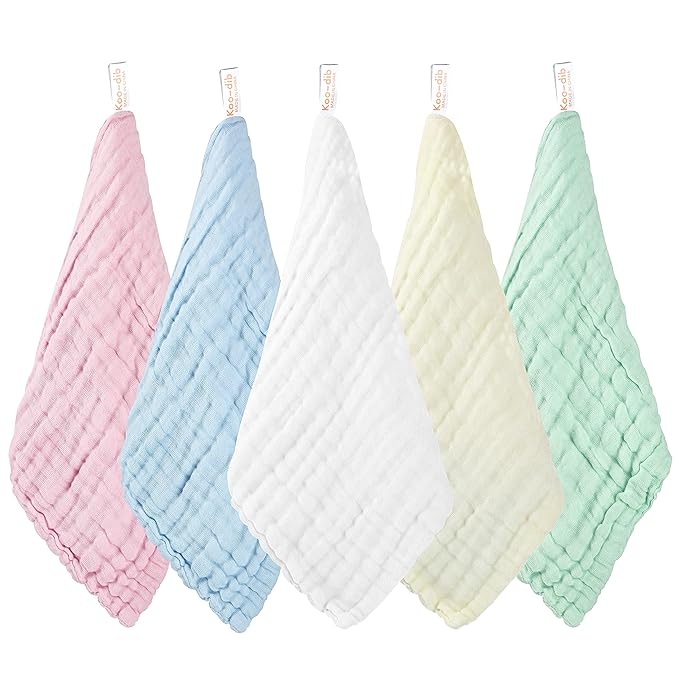 Muslin Cloth, Baby, Washcloths, Muslin Cloths, Burp Cloths, Girls, Boys, Wet Wipes, Children, Muslin, Burp Cloth, Pack of 30, 25 x 25 cm
