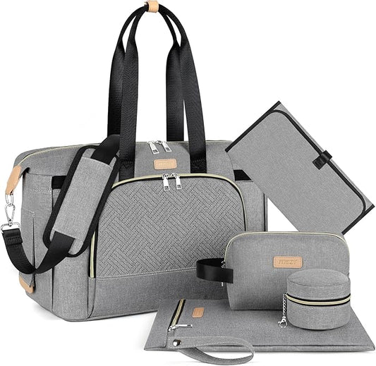 ITIEZY Diaper Bag Tote for Baby - Large Mommy Bag with Portable Changing Pad Pacifier Case, Hospital Bags Travel Baby Bag