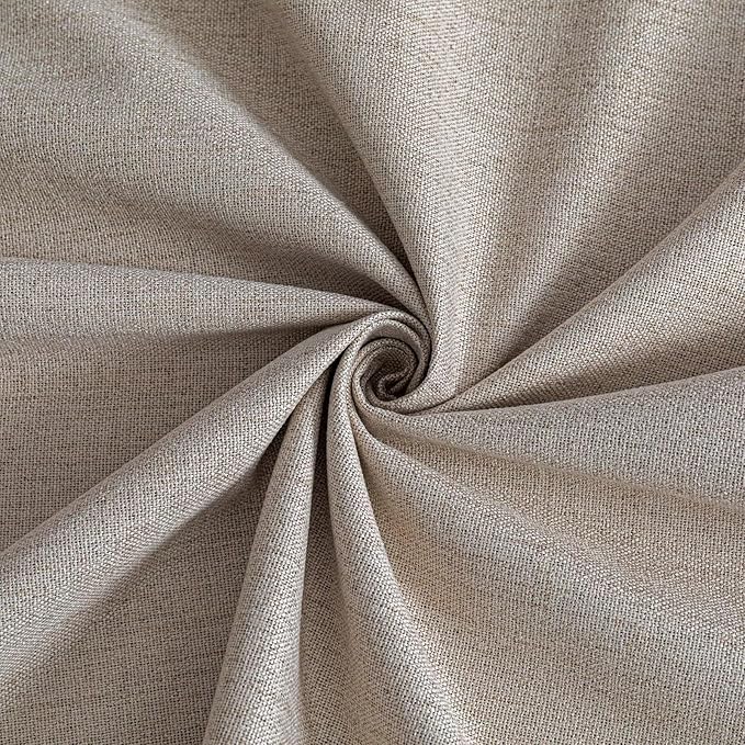 100% Blackout Curtains 84 inch Length 2 Panels Faux Linen Long Drapes for Bedroom Living Room Black Out Room Darkening Curtain Thermal Insulated Back Tab Rod Pocket(W37 x L84, Light Beige)