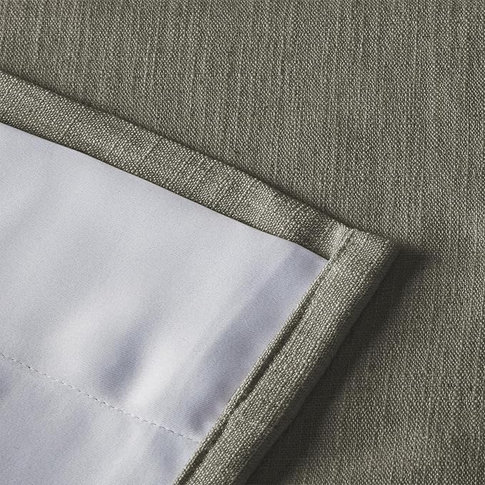 ChadMade Block Out The Sun Faux Linen Grommet Curtian 96 Inches Long Room Pravicy Protecting Drape for Bedroom Sliding Patio Door with Traverse Rod 72Wx96L, 1 Panel, Sepia, Tallis Collection