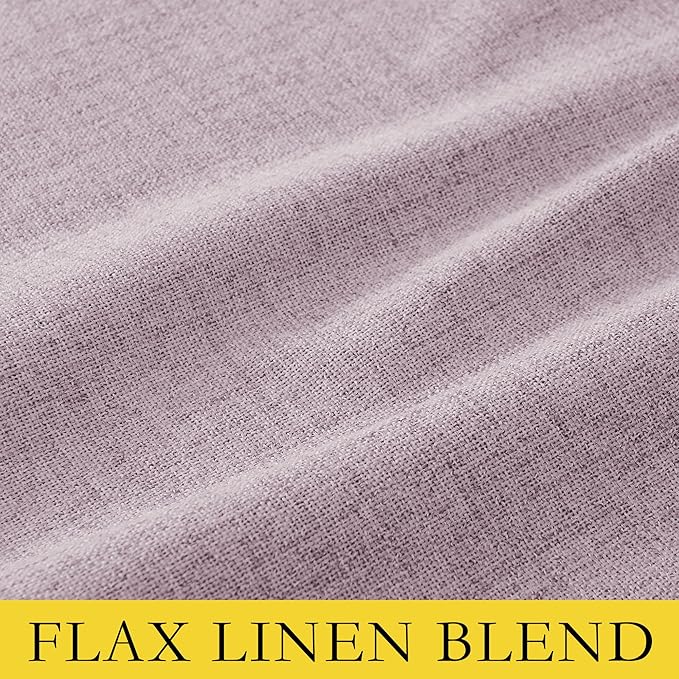 NICETOWN Pink Vintage Linen 100% Blackout Curtains for Living Room, 52" Wide Per Panel, Set of 2, Thermal Insulated Curtains 84" Long, Noise Reducing Window Treatment Drapes for Hall Room