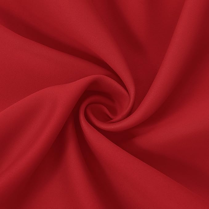 LEMOMO Bright Red Thermal 100% Blackout Curtains/52 x 95 Inch/Set of 2 Panels Room Darkening Curtains for Bedroom and Living Room
