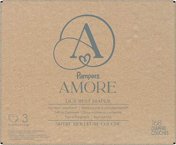 Pampers Amore, Size 3 (13-26 lbs), 168 Count, Our Best Diaper