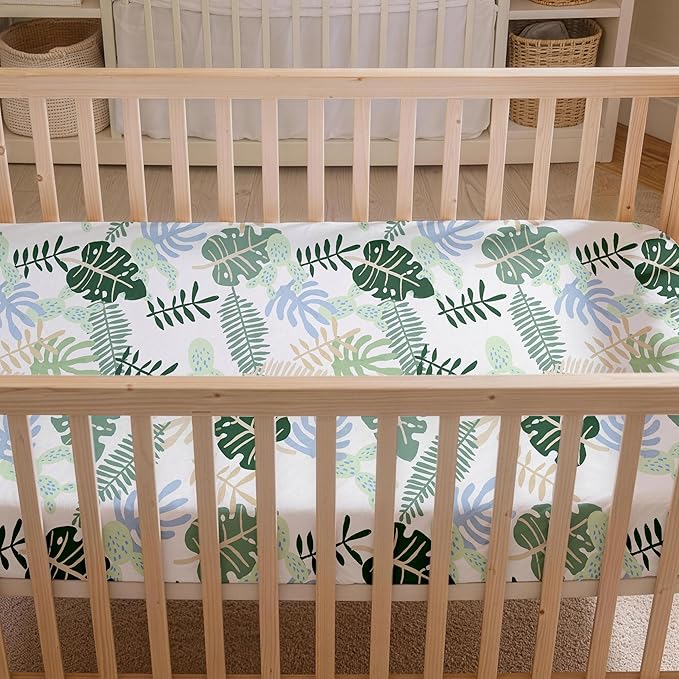 Bedside Sleeper Bassinet Fitted Sheets 20 x 33, 3 Pack Baby Delight Beside Me Dreamer,Babybond,Jimglo,koola,cowiewie,fodoss, Dream On Me Baby Square Bassinet, Sage Green Leave