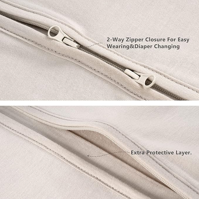 TILLYOU 2 Pack Baby Sleep Sack 12-18 Months 100% Cotton Wearable Blanket 0.5 TOG Sleeveless Summer Sleep Sacks with 2-Way Zipper, Happy Forrest & Nude