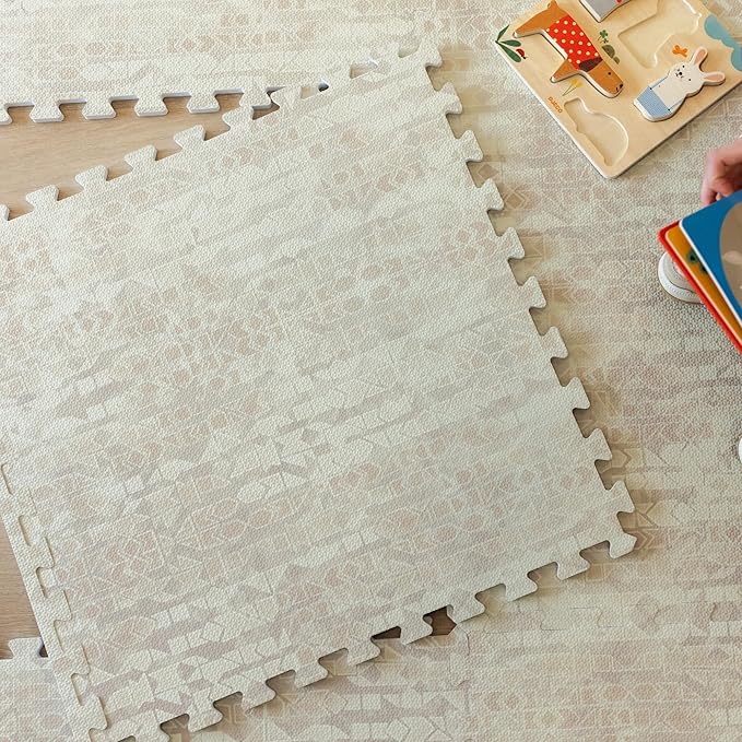 Baby Play Mat for Floor - Sandstone (4x6ft) - Premium EVA Foam Play Mat for Babies & Toddlers (Ages 0-5+) Non-Toxic Playmat for Tummy Time, Crawling & Playroom - Stylish & Comfortable
