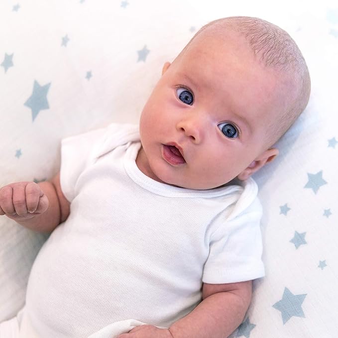 Newton Baby Fitted Crib Sheet (2-Pack) - Ultra Breathable and Soft, Organic Cotton, Fits All Standard Cribs, White Stardust